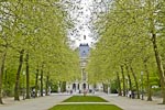 The Palais Royal seen through the trees of Brussels Park.