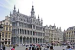 La Grand Place:  the towering Hôtel de Ville (the Brussels city town hall) in the south-west corner.