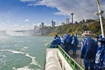 Our fellow passengers of the Maid of the Mist.  The blue plastic "parkas" were issued when we got on board.  We're prepared to get wet.
